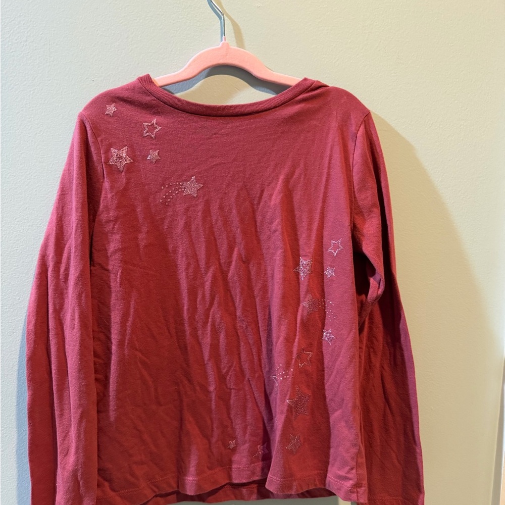 OshKosh B'gosh Girls' Long Sleeve Star Tee - Burgundy